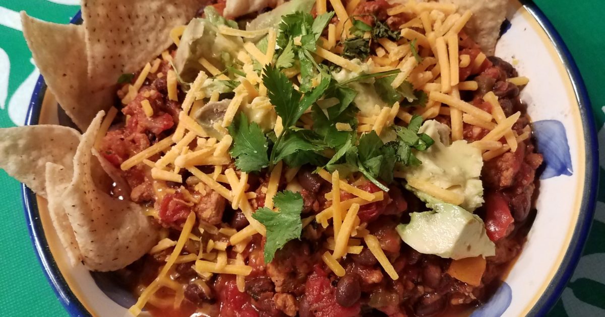 Chicken Chorizo Sausage and Black Bean Chili – Healthy Old Broad